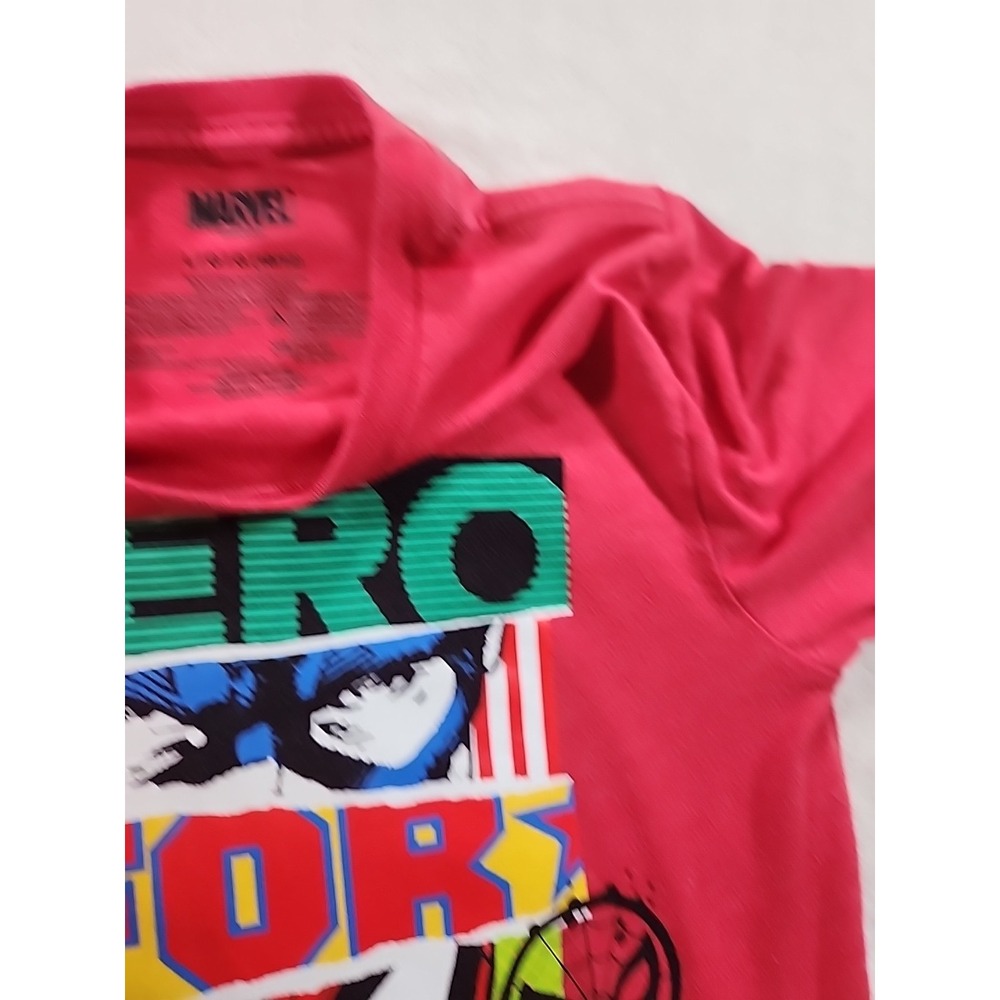 Boys Marvel Avengers Fearless Hero for Life T-shirt Large Spiderman Iron Man Euc - Picture 5 of 5